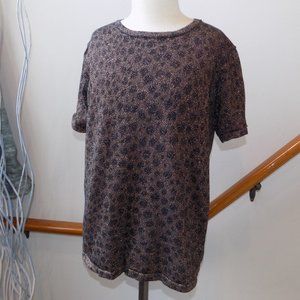 CIGNAL Vintage Copper Sparkle Animal Print Top Size Small